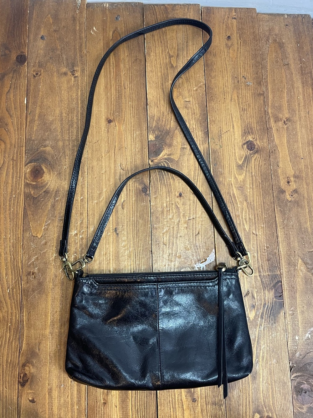 Hobo small black leather purse